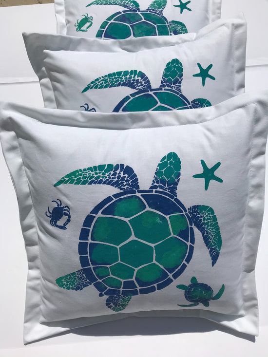 loggerhead sea turtle throw pillow